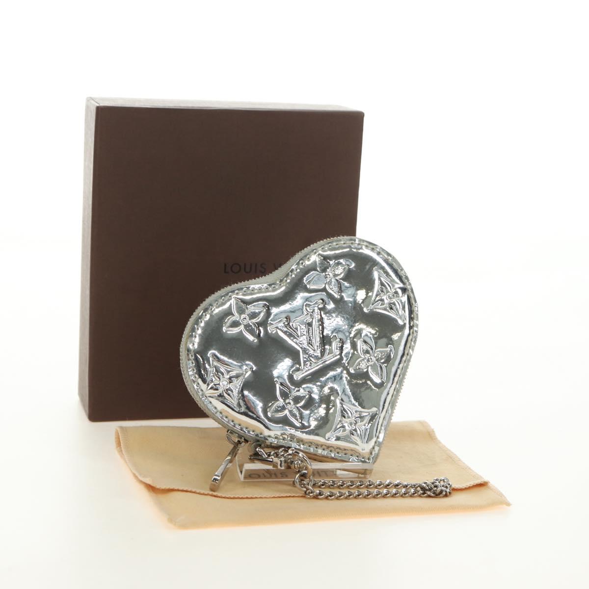 LOUIS VUITTON Miroir Porte Monnaie Coeur Coin Purse Silver M93566 Auth 181238V