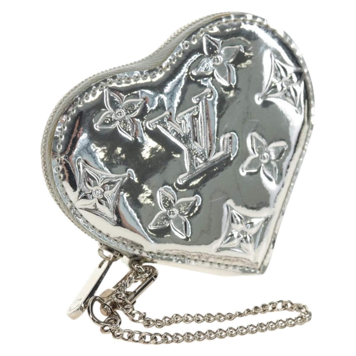 LOUIS VUITTON Miroir Porte Monnaie Coeur Coin Purse Silver M93566 Auth 181238V
