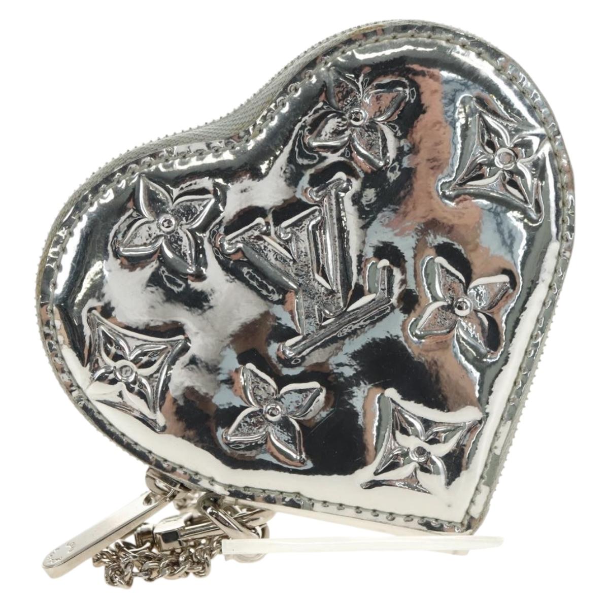 LOUIS VUITTON Miroir Porte Monnaie Coeur Coin Purse Silver M93566 Auth 181238V