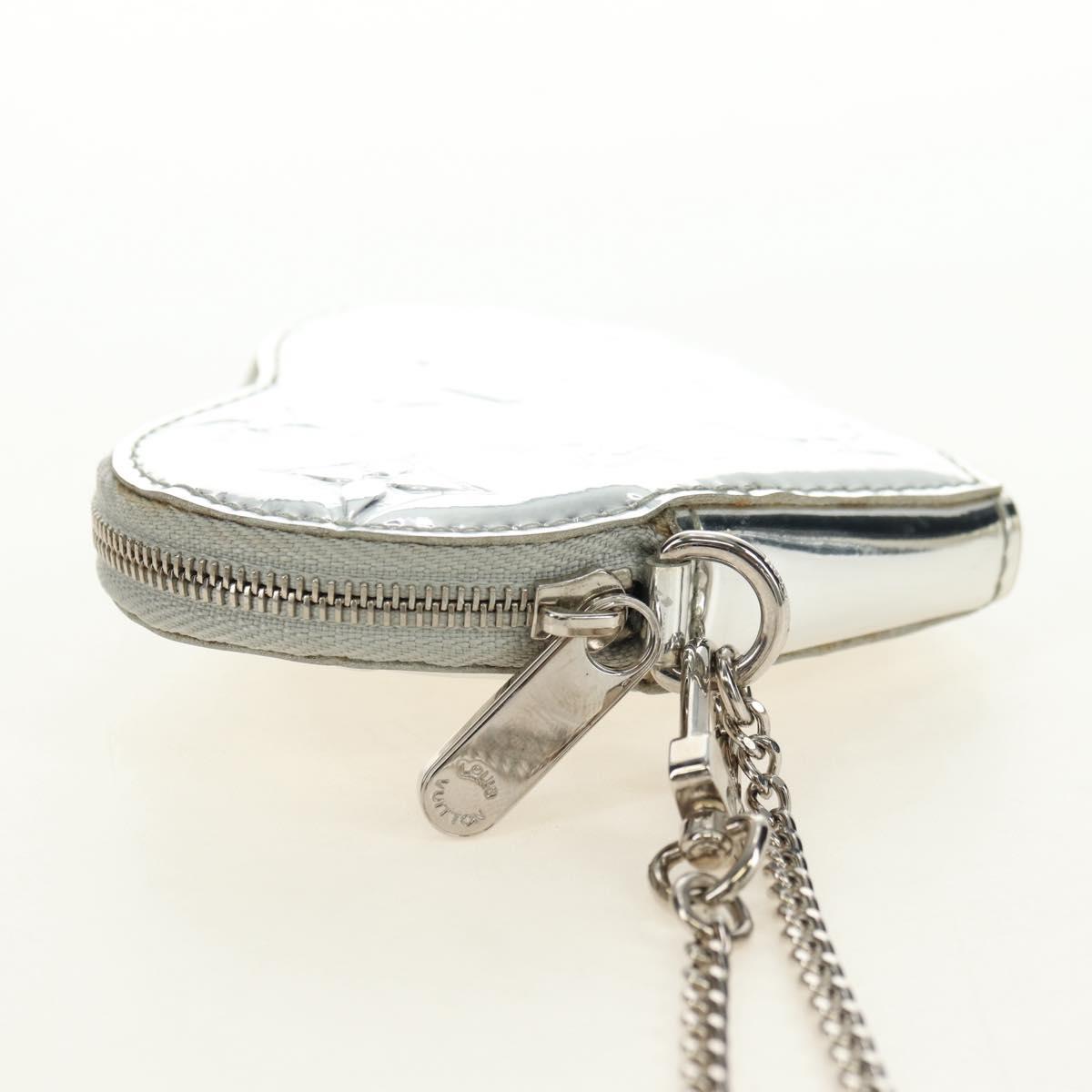 LOUIS VUITTON Miroir Porte Monnaie Coeur Coin Purse Silver M93566 Auth 181238V