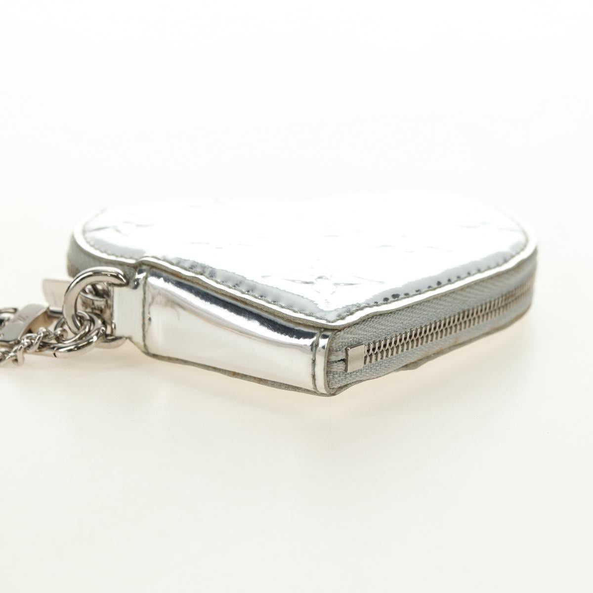 LOUIS VUITTON Miroir Porte Monnaie Coeur Coin Purse Silver M93566 Auth 181238V