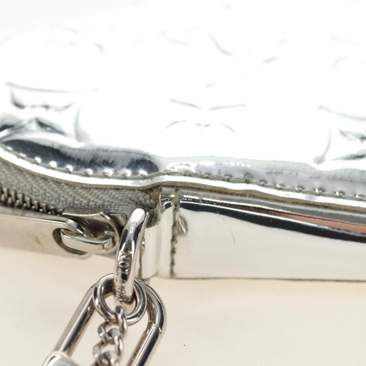LOUIS VUITTON Miroir Porte Monnaie Coeur Coin Purse Silver M93566 Auth 181238V