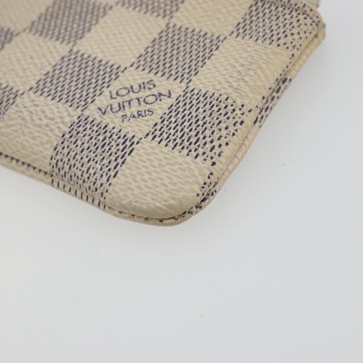 LOUIS VUITTON Damier Azur Pochette Cles Coin Purse N62659 LV Auth 181239