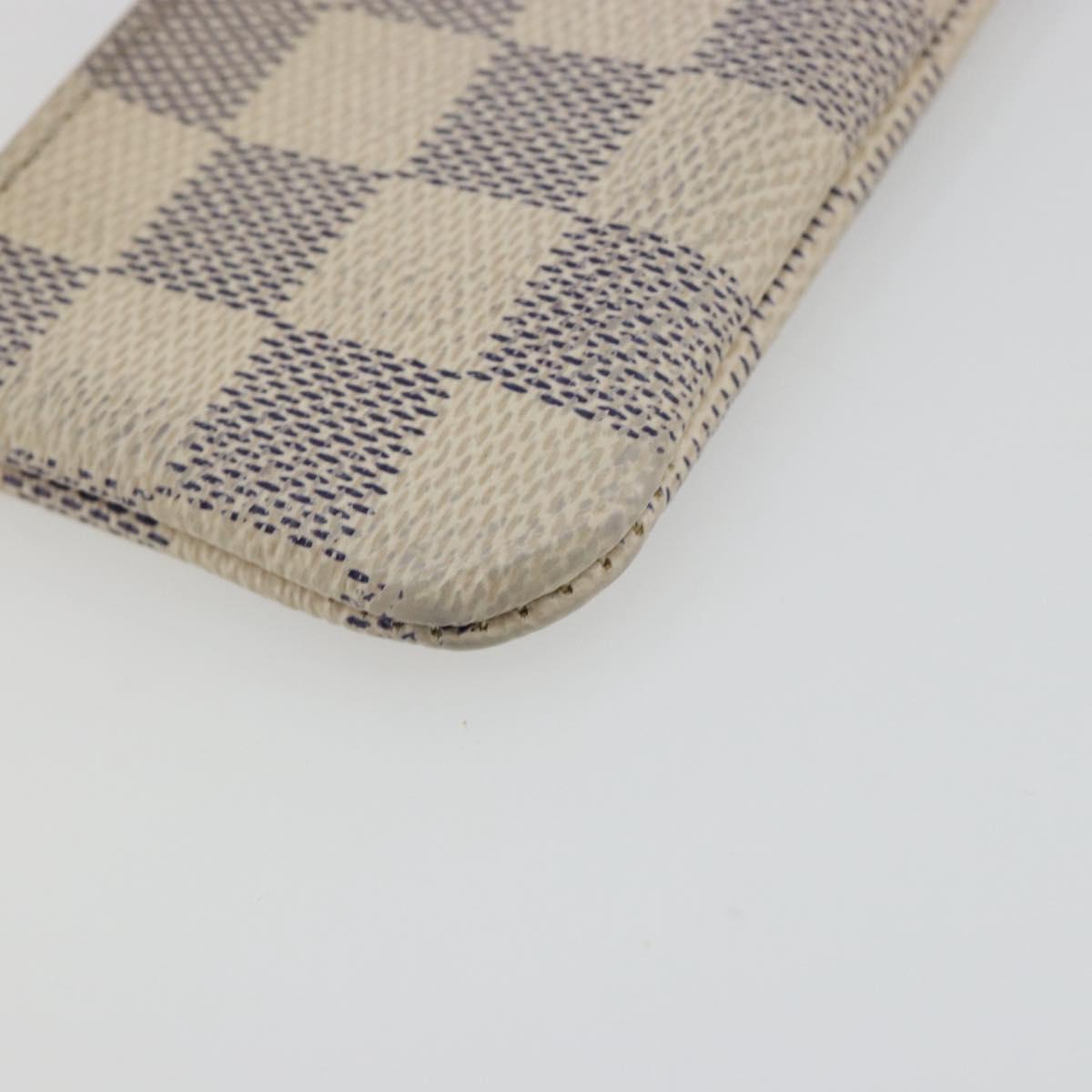 LOUIS VUITTON Damier Azur Pochette Cles Coin Purse N62659 LV Auth 181239