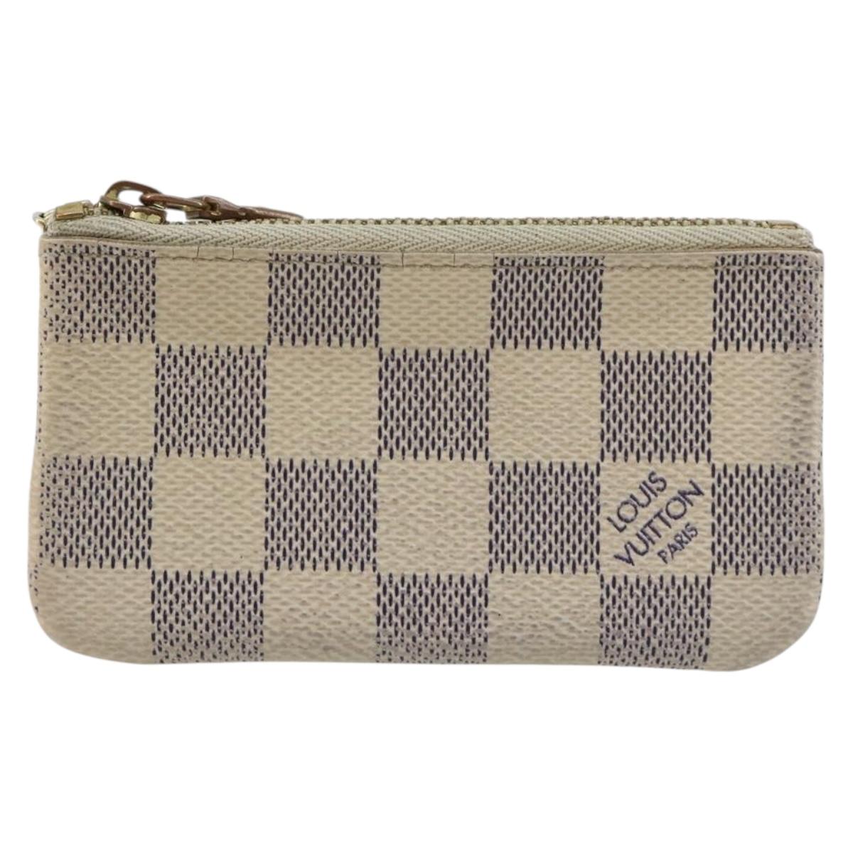LOUIS VUITTON Damier Azur Pochette Cles Coin Purse N62659 LV Auth 181239