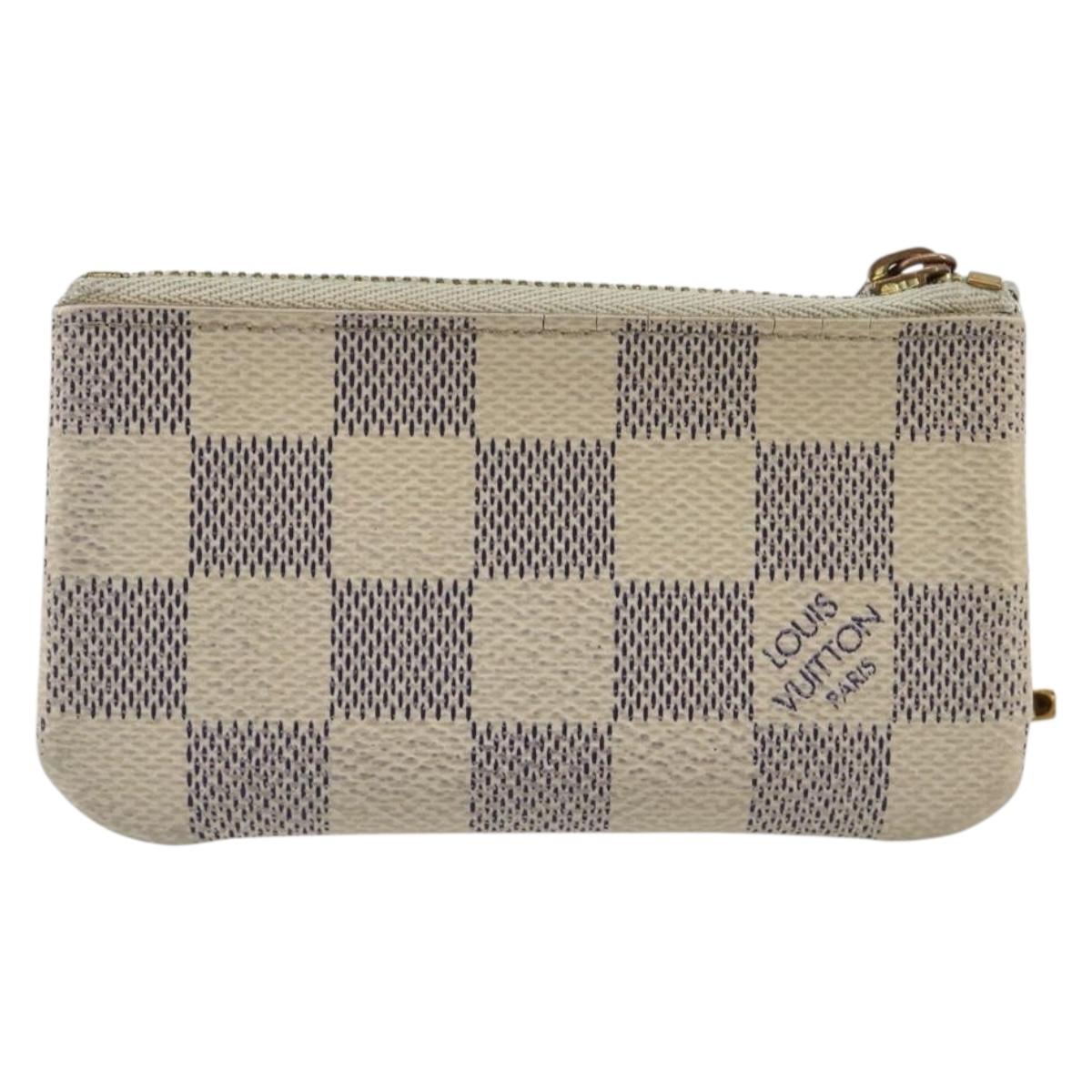LOUIS VUITTON Damier Azur Pochette Cles Coin Purse N62659 LV Auth 181239