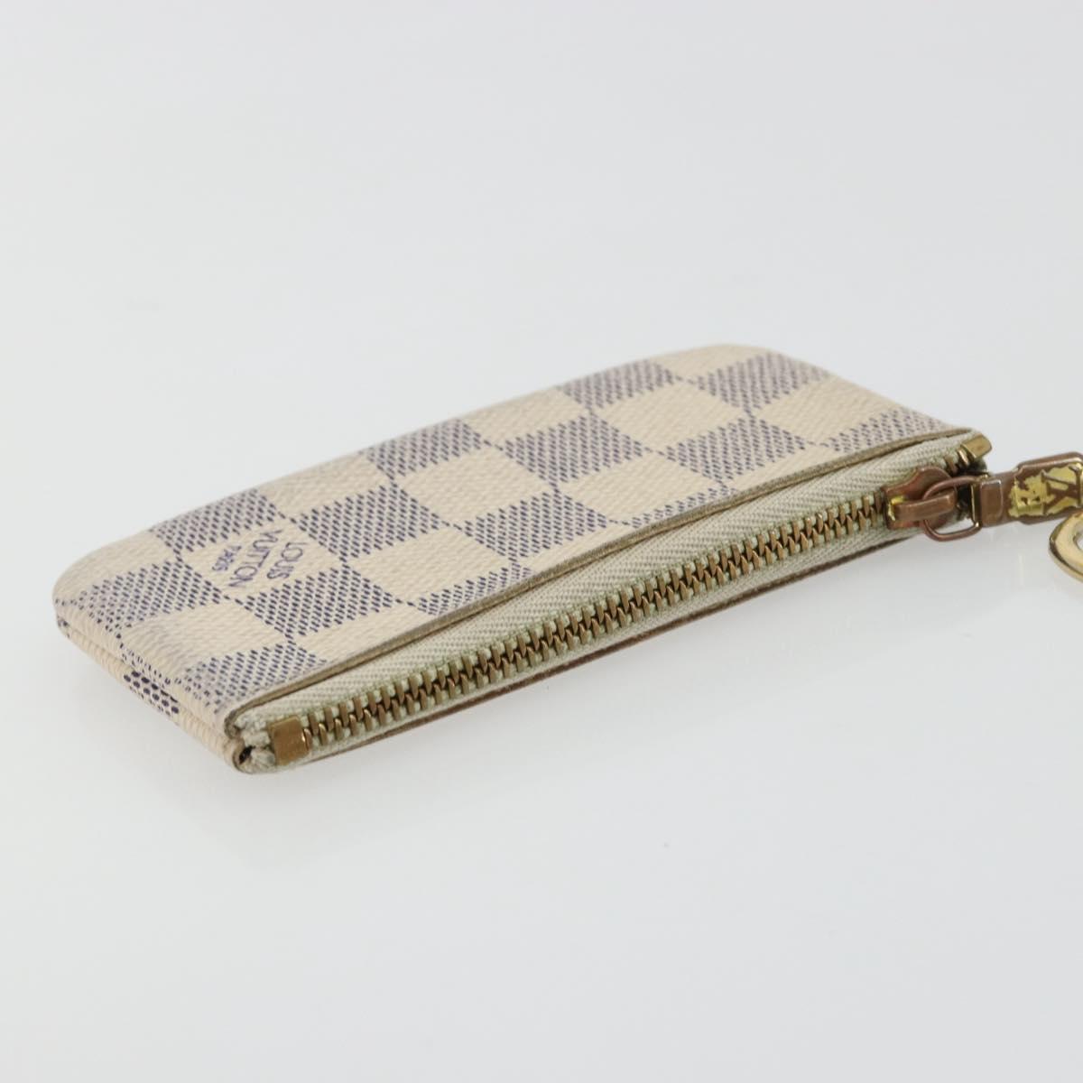 LOUIS VUITTON Damier Azur Pochette Cles Coin Purse N62659 LV Auth 181239