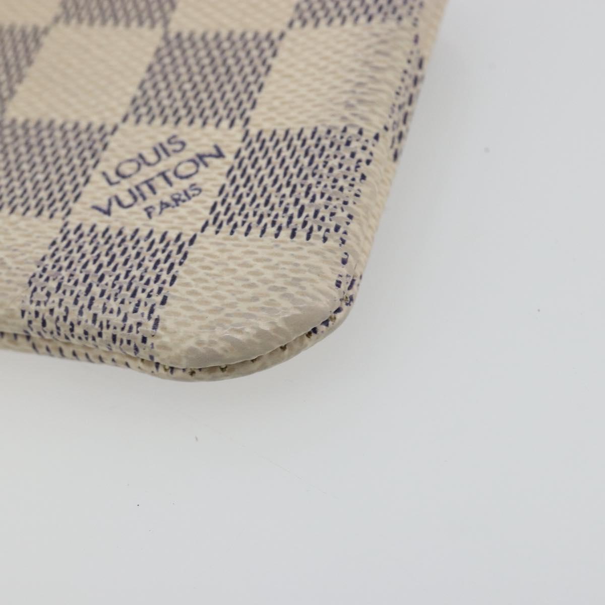 LOUIS VUITTON Damier Azur Pochette Cles Coin Purse N62659 LV Auth 181239