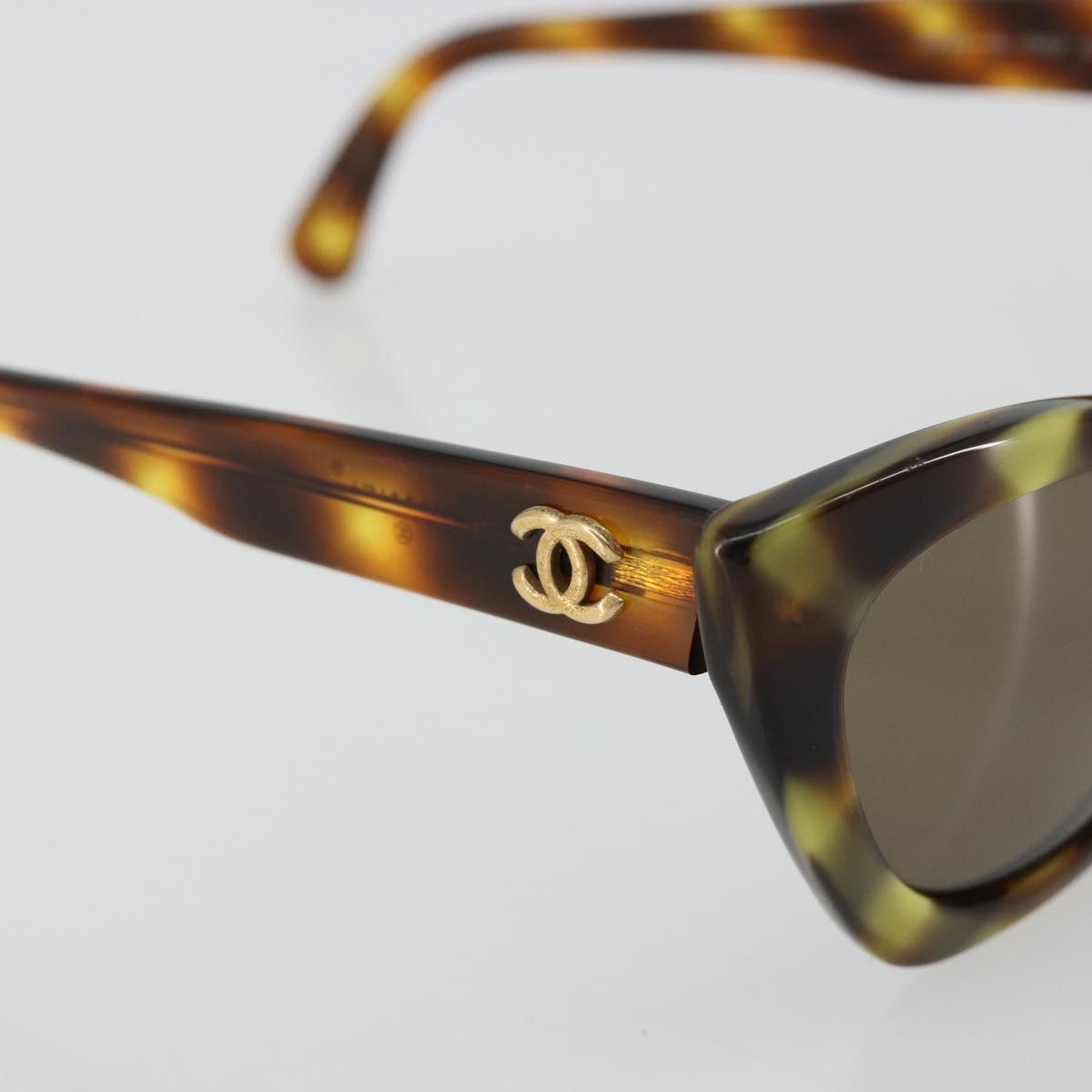 CHANEL Sunglasses plastic Brown CC Auth 181241