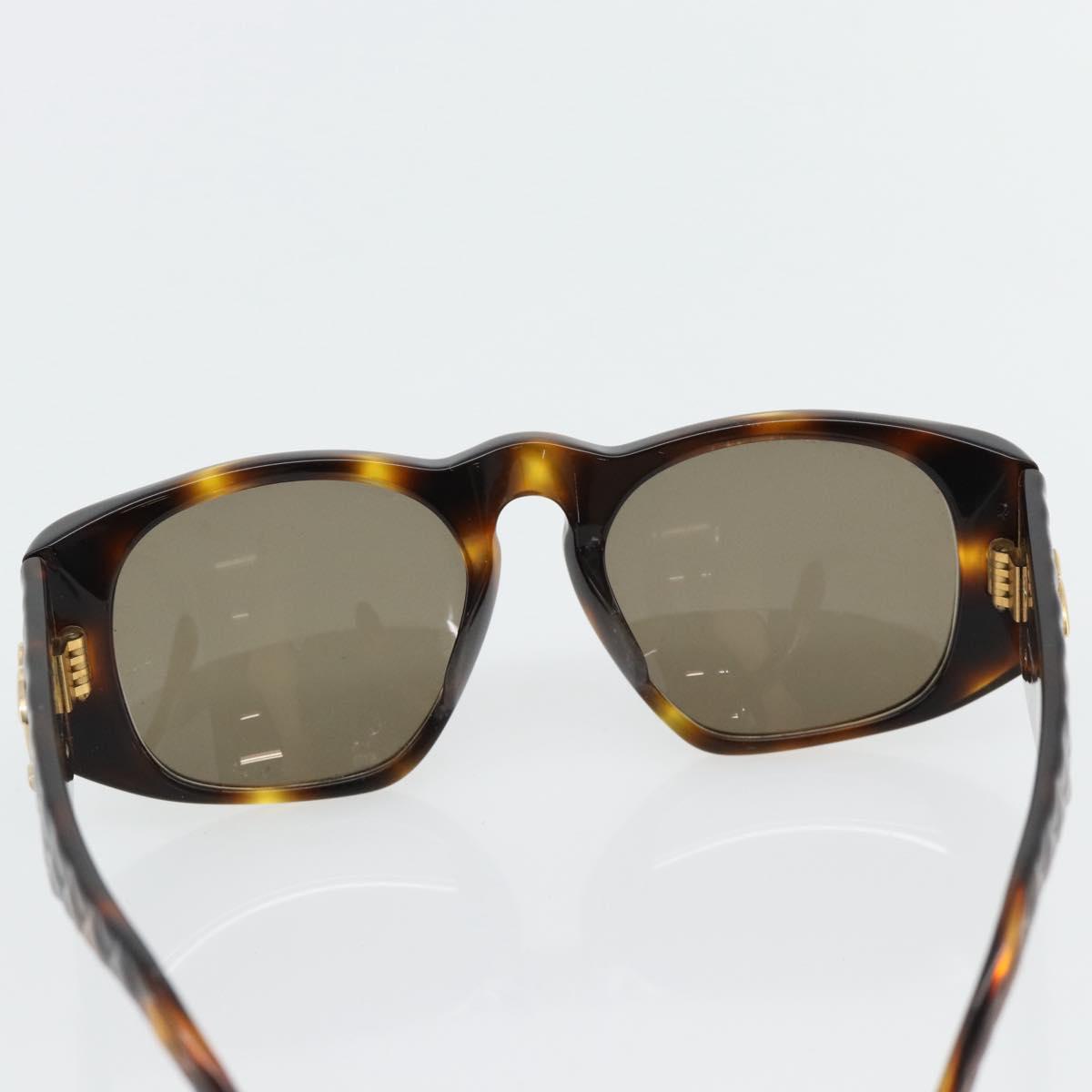 CHANEL Matelasse Sunglasses plastic Brown CC Auth 181242