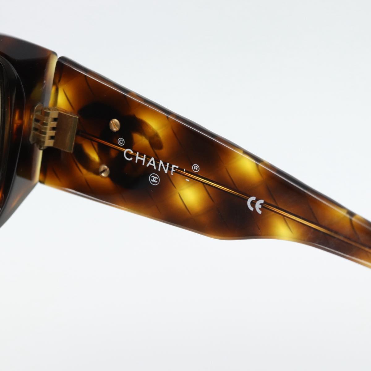 CHANEL Matelasse Sunglasses plastic Brown CC Auth 181242