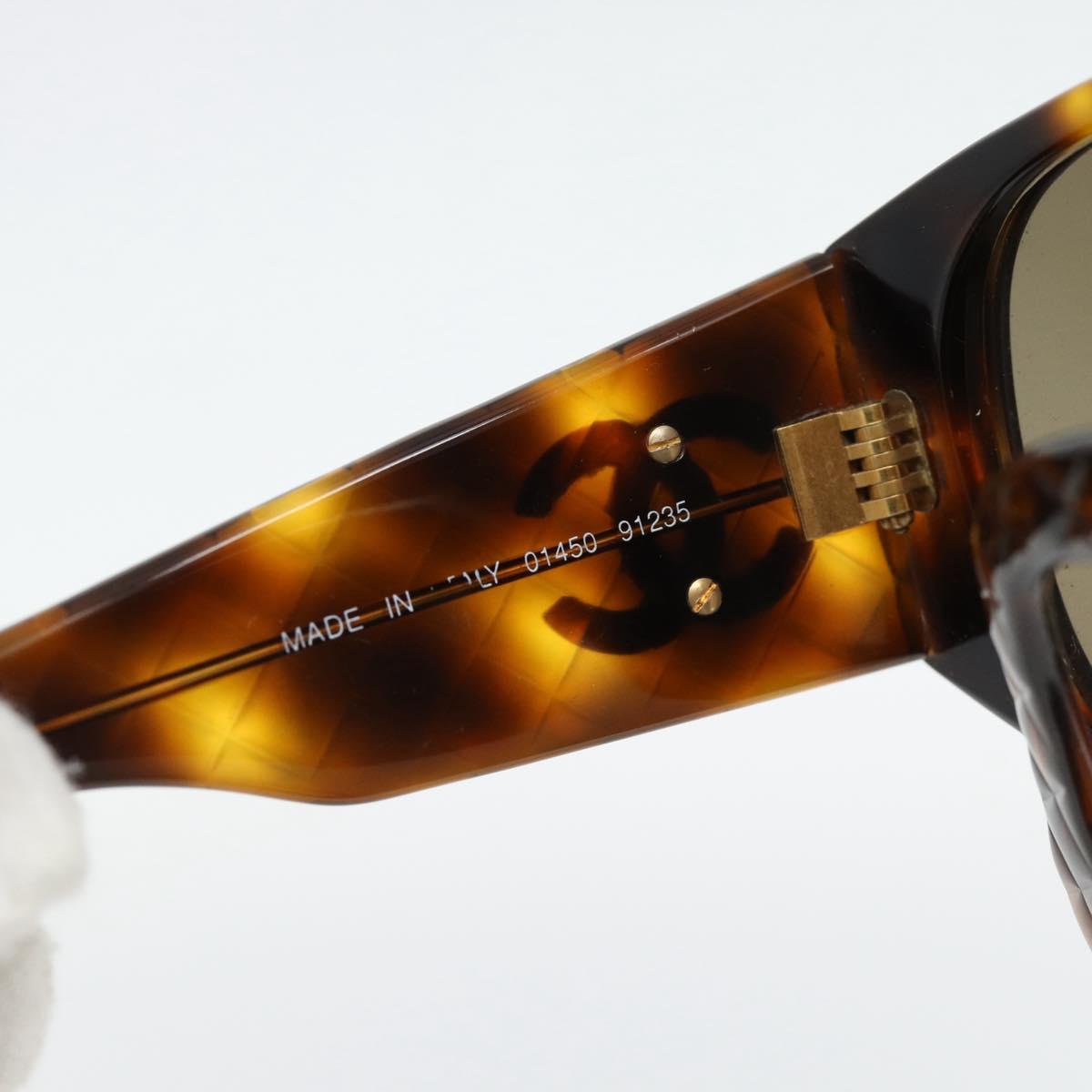 CHANEL Matelasse Sunglasses plastic Brown CC Auth 181242