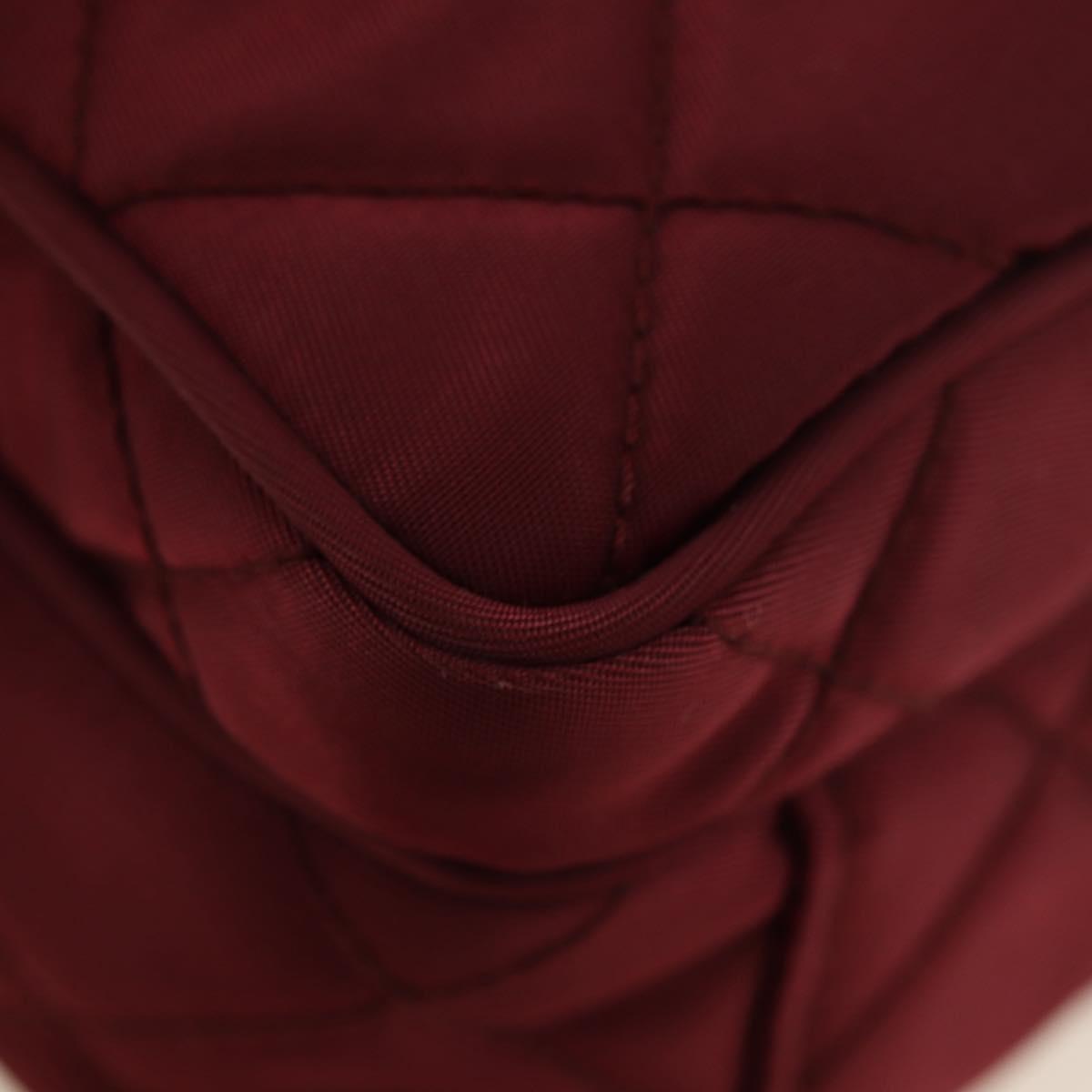 PRADA Shoulder Bag Nylon Bordeaux Silver Auth 181261M