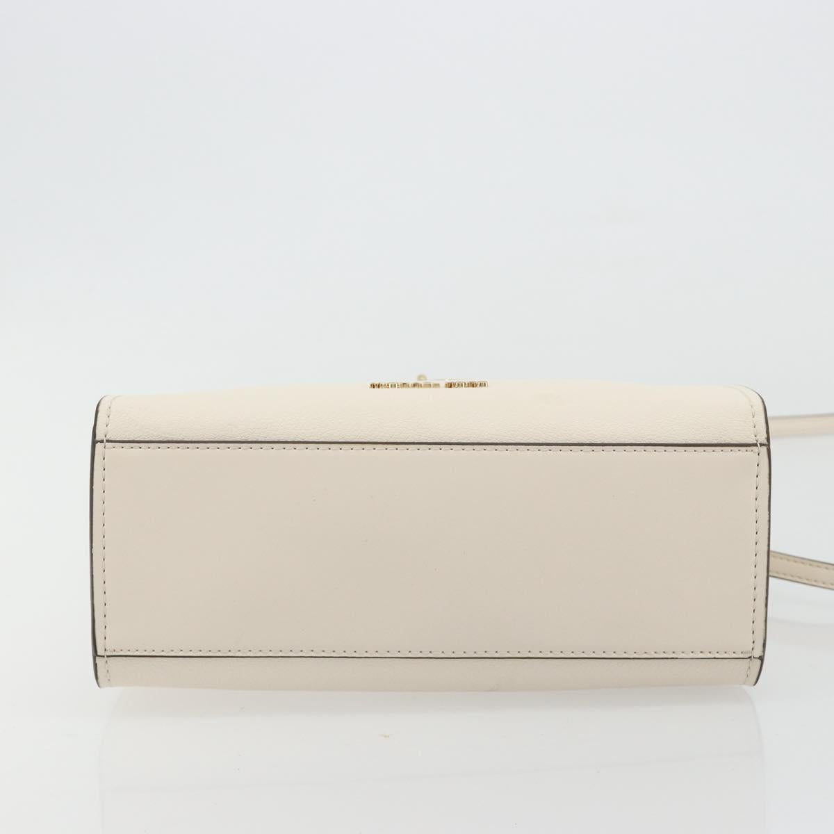 MICHAEL KORS Tote Bag Leather 2way White Gold Auth 181263A