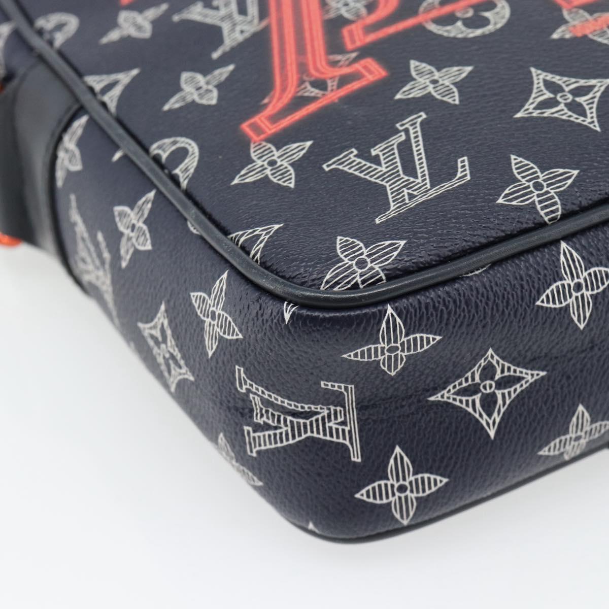 LOUIS VUITTON Monogram Ink Upside Down Danube PM Bag Navy M43678 LV Auth 181264
