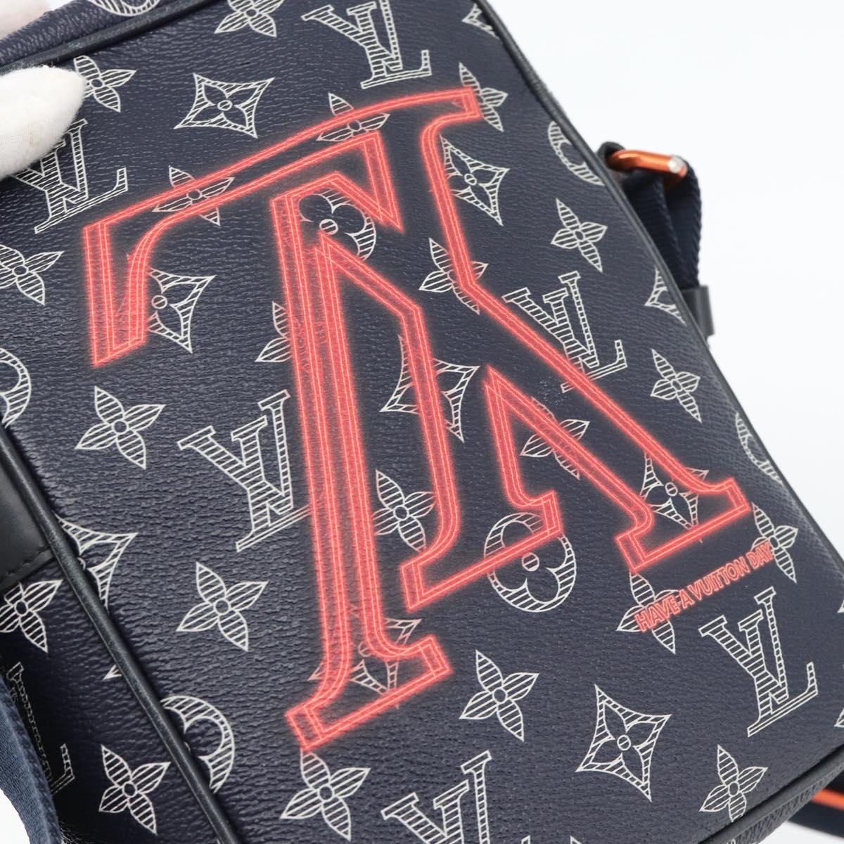 LOUIS VUITTON Monogram Ink Upside Down Danube PM Bag Navy M43678 LV Auth 181264