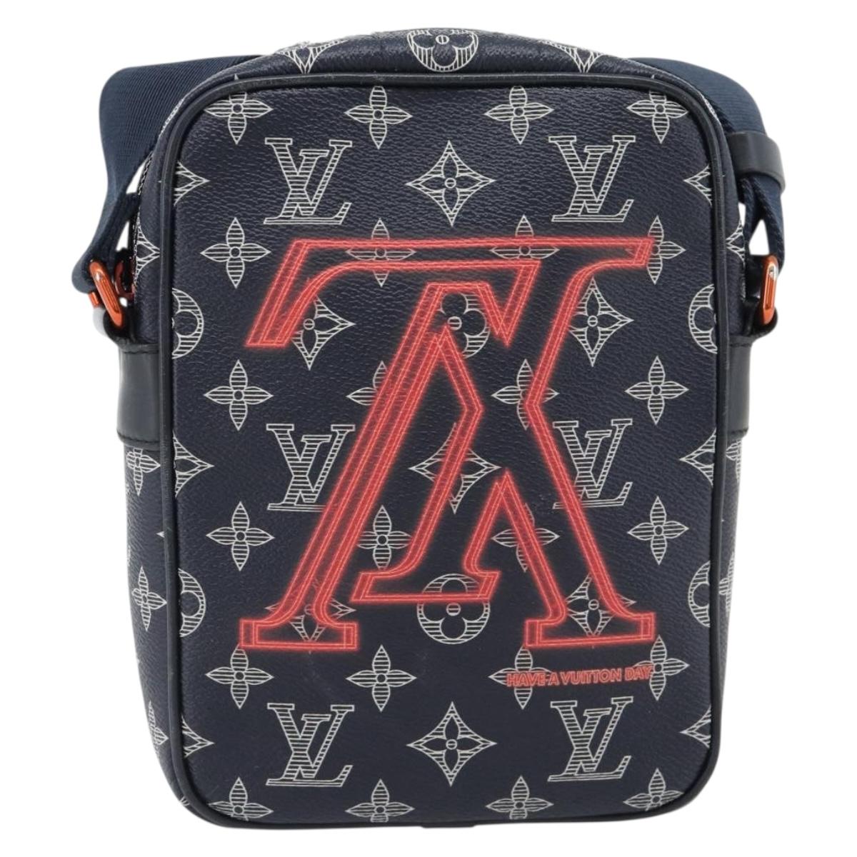 LOUIS VUITTON Monogram Ink Upside Down Danube PM Bag Navy M43678 LV Auth 181264