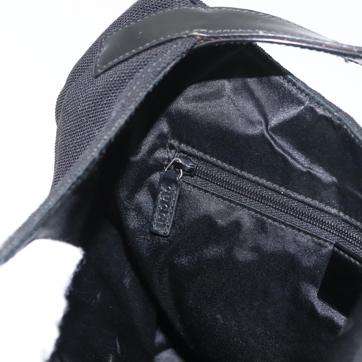 GUCCI Shoulder Bag Canvas Black Silver 001 3298 Auth 181270