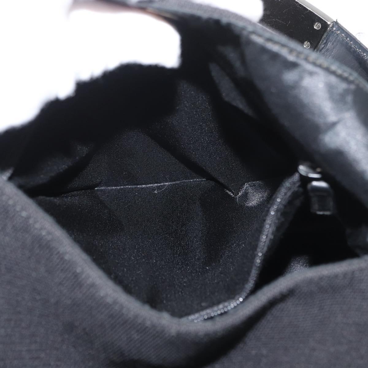 GUCCI Shoulder Bag Canvas Black Silver 001 3298 Auth 181270