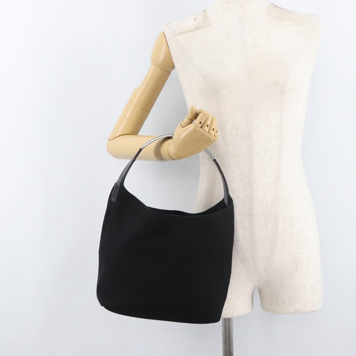 GUCCI Shoulder Bag Canvas Black Silver 001 3298 Auth 181270