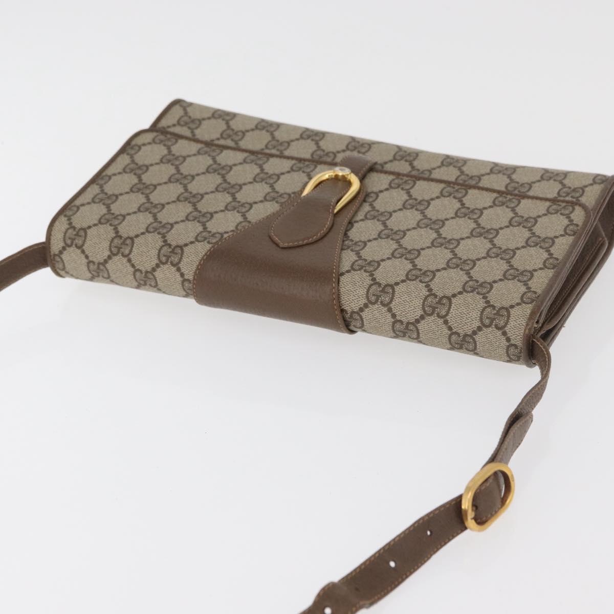 GUCCI GG Supreme Shoulder Bag PVC Beige Gold 904 02 050 Auth 181272