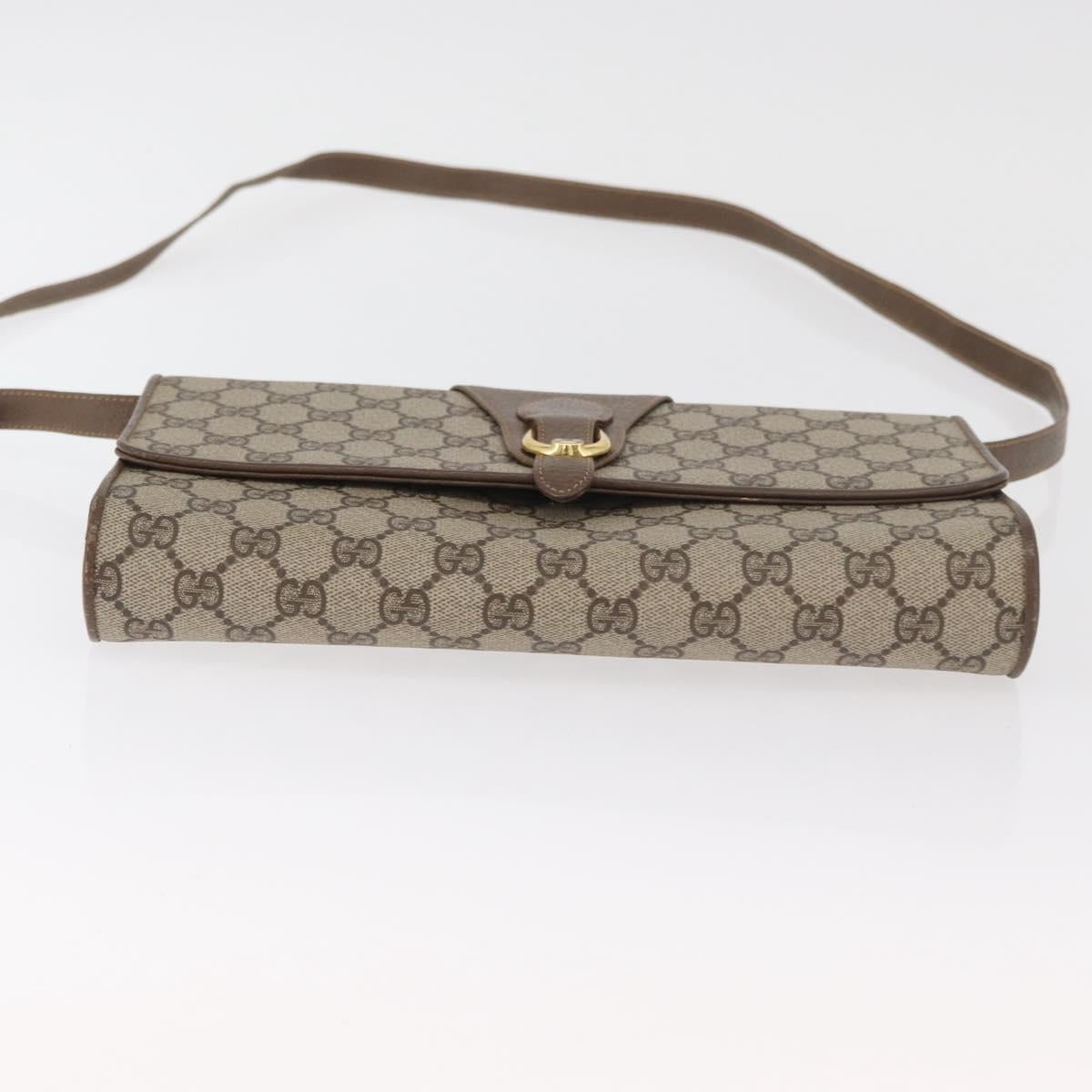 GUCCI GG Supreme Shoulder Bag PVC Beige Gold 904 02 050 Auth 181272