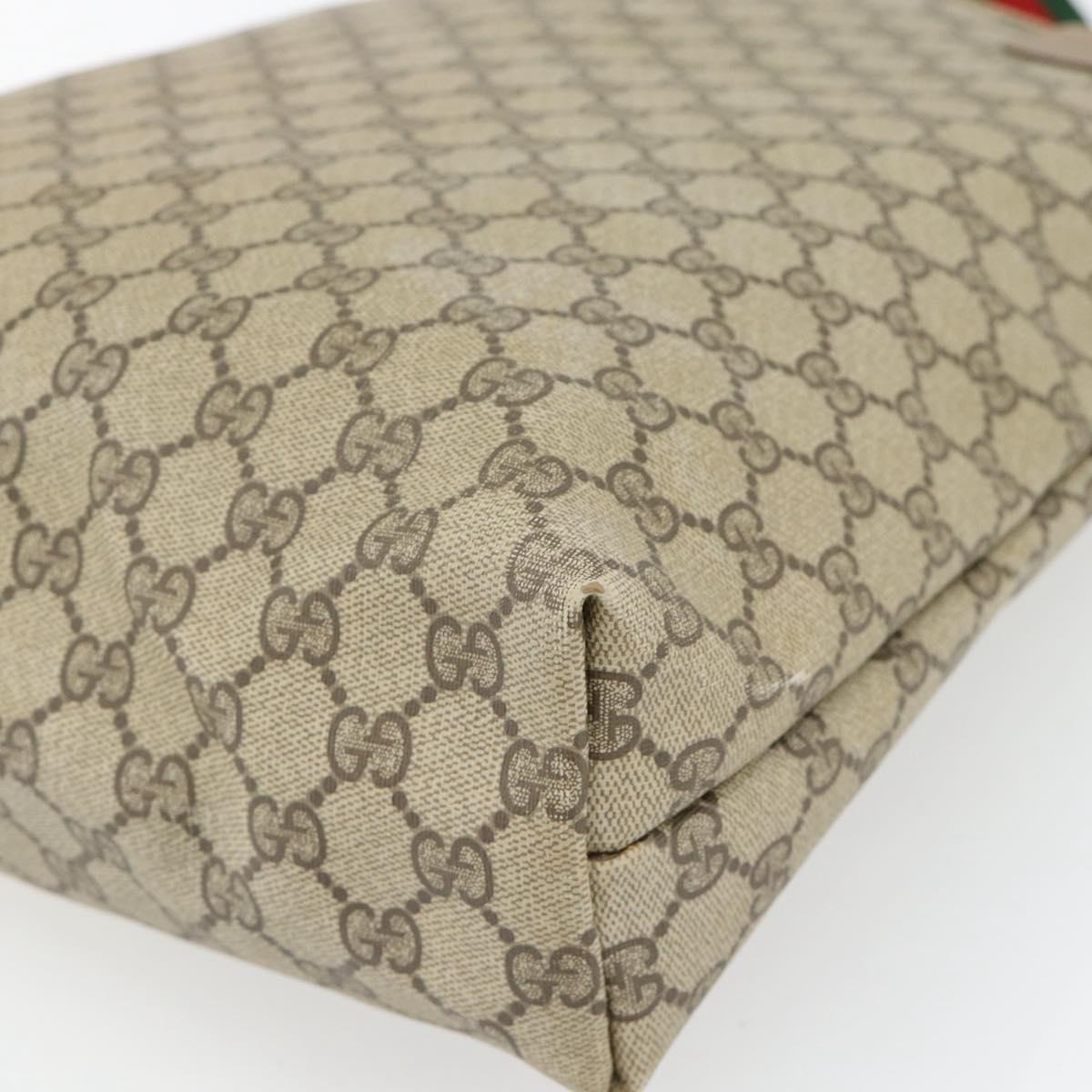 GUCCI GG Supreme Web Sherry Line Tote Bag PVC Beige Red 39 02 003 Auth 181273A