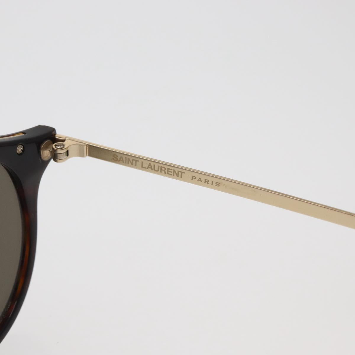SAINT LAURENT Sunglasses Metal Brown Gold Auth 181281A