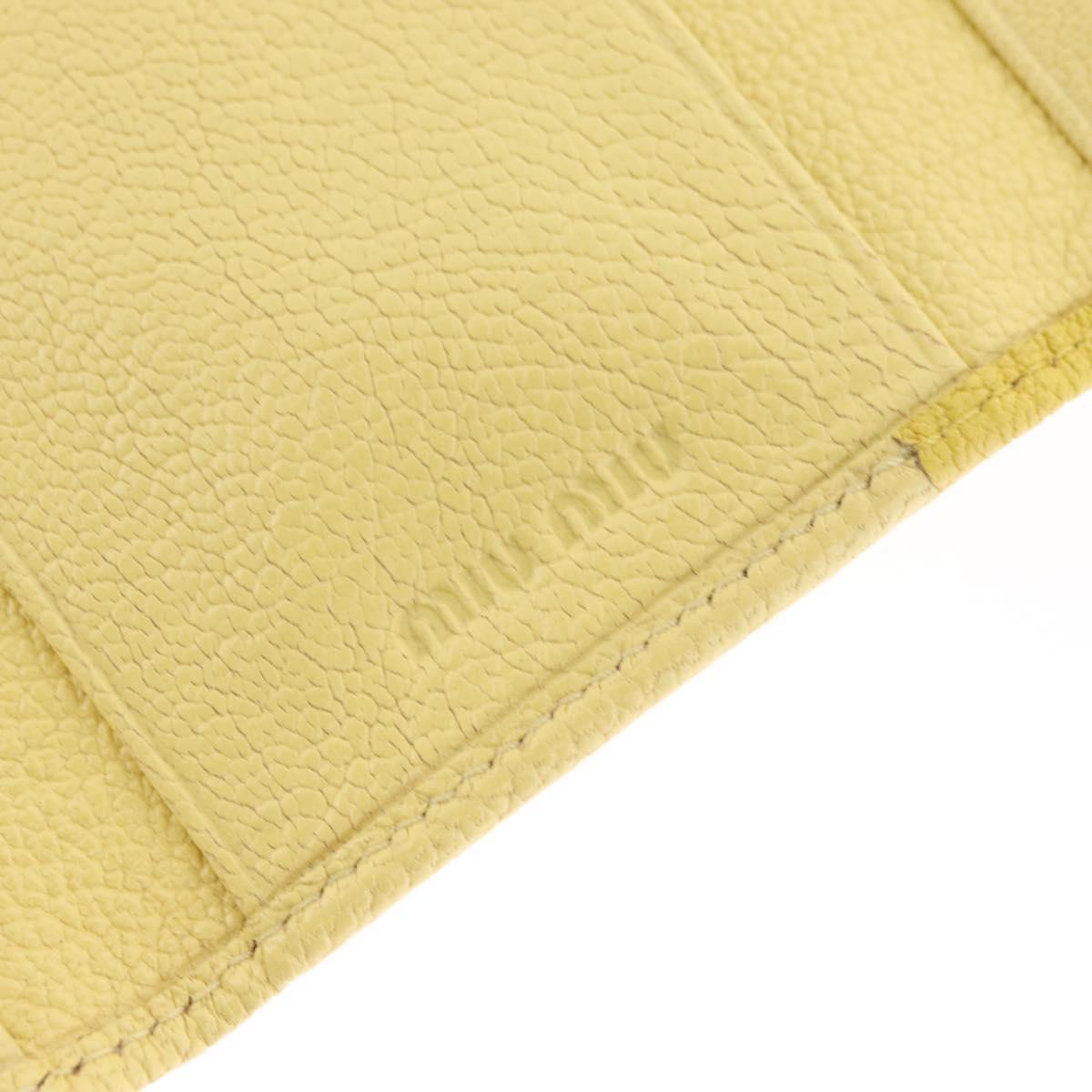 Miu Miu Key Case Leather Yellow Gold Auth 181289A