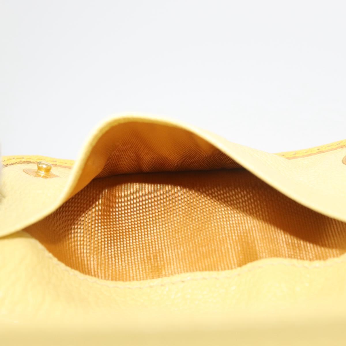 Miu Miu Key Case Leather Yellow Gold Auth 181289A