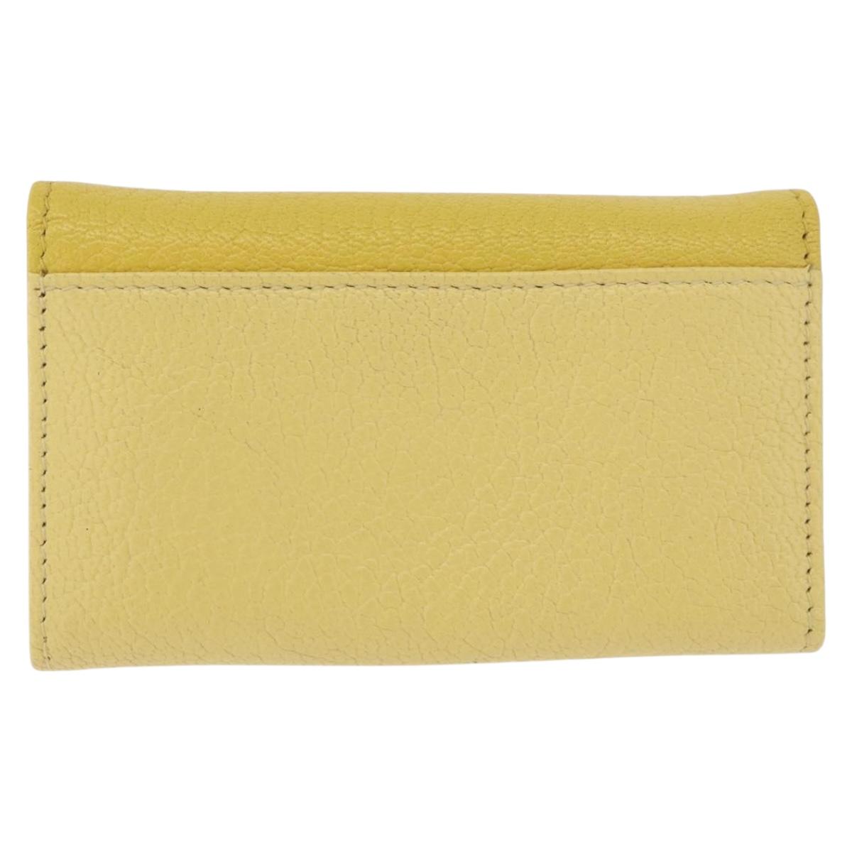 Miu Miu Key Case Leather Yellow Gold Auth 181289A