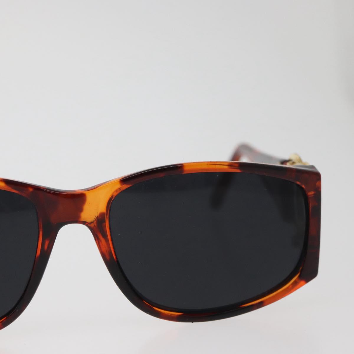 CHANEL COCO Mark Sunglasses Plastic Brown Gold CC Auth 181291M