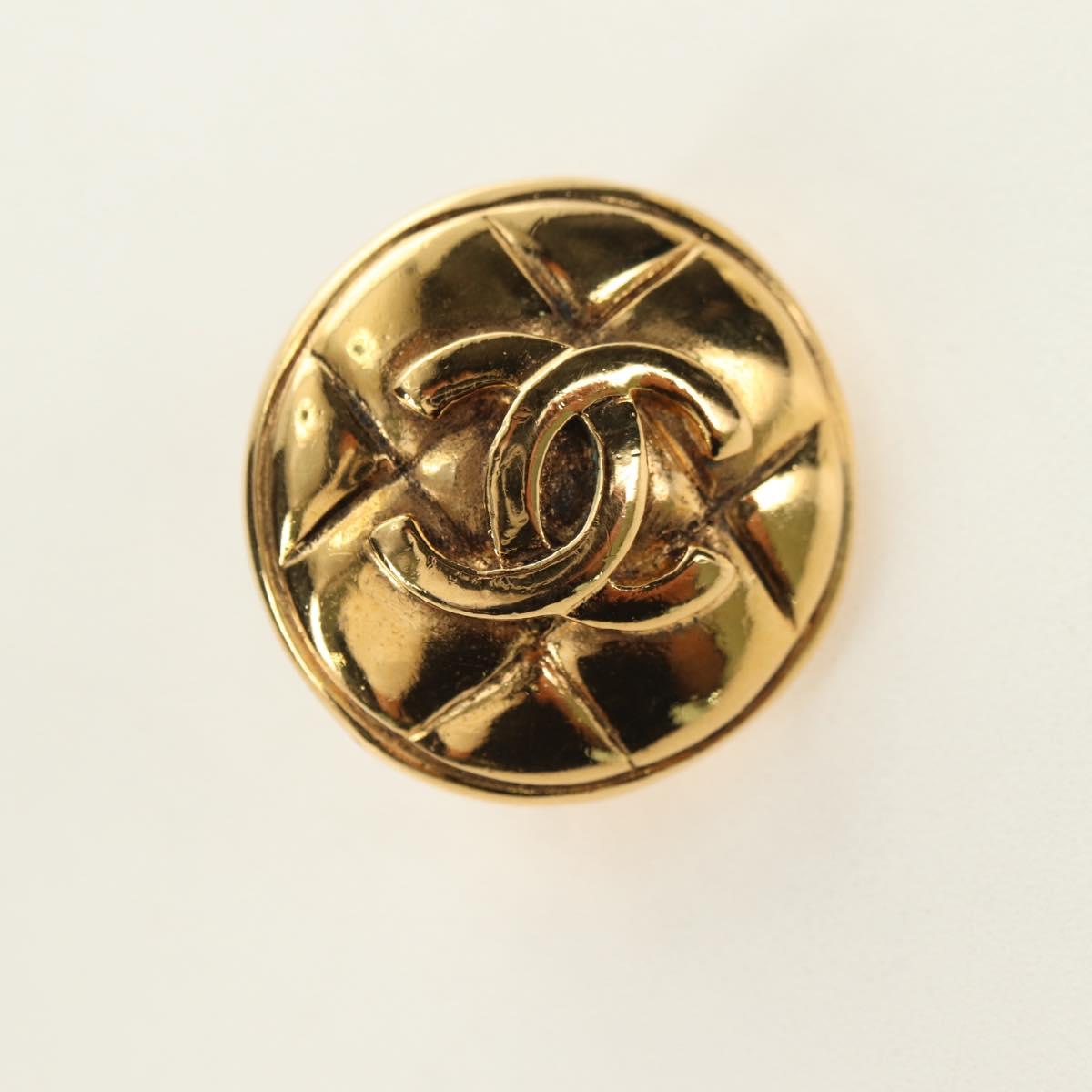 CHANEL COCO Mark Earring metal Gold Tone CC Auth 181301V
