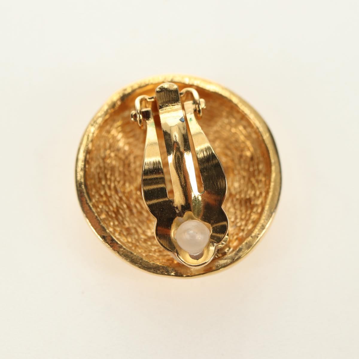 CHANEL COCO Mark Earring metal Gold Tone CC Auth 181301V