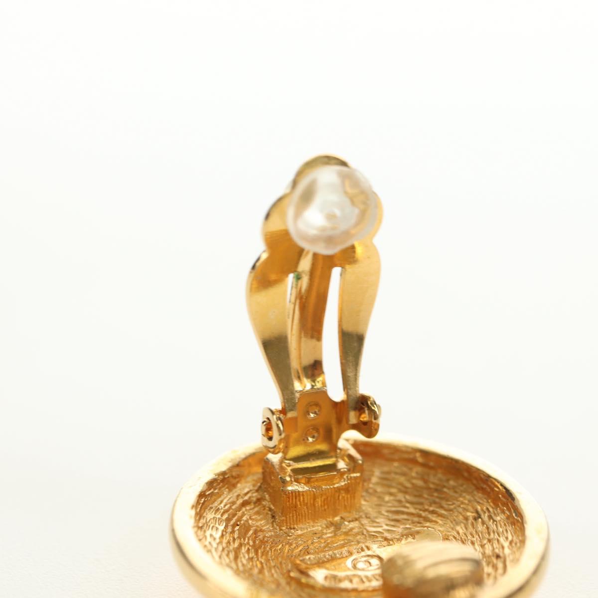CHANEL COCO Mark Earring metal Gold Tone CC Auth 181301V