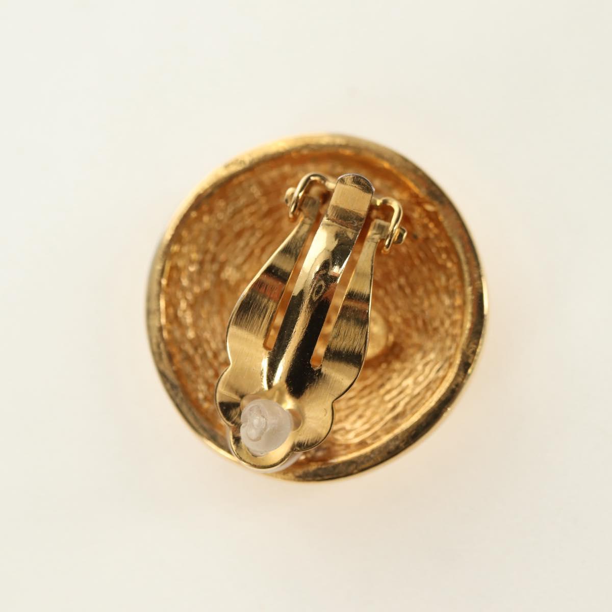 CHANEL COCO Mark Earring metal Gold Tone CC Auth 181301V