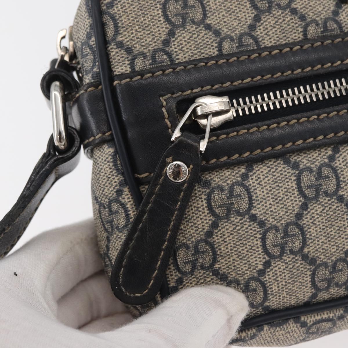 GUCCI GG Supreme Shoulder Bag PVC Navy Silver 201447 Auth 181305