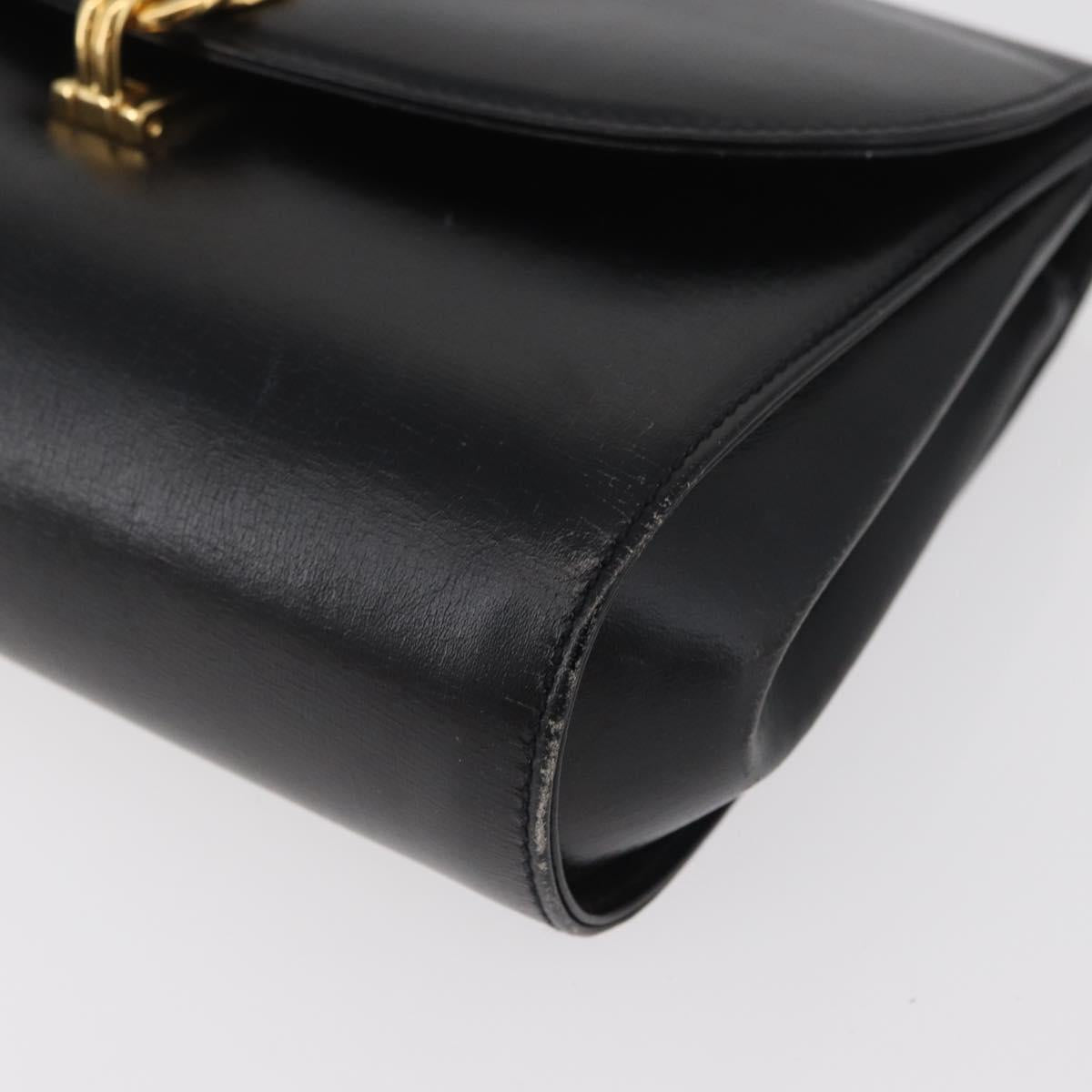 GUCCI Shoulder Bag Leather Black Gold 004 056 0219 Auth 181308