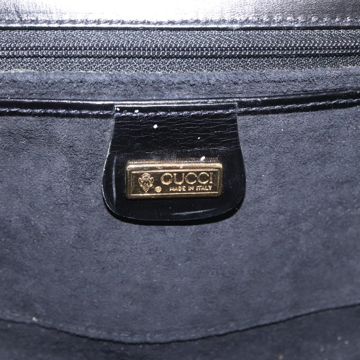 GUCCI Shoulder Bag Leather Black Gold 004 056 0219 Auth 181308