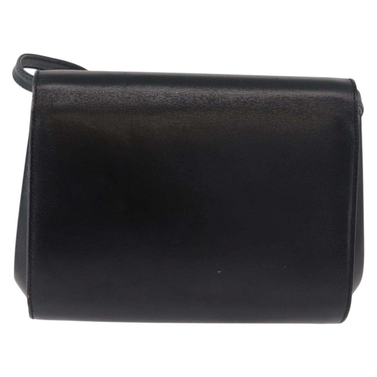 GUCCI Shoulder Bag Leather Black Gold 004 056 0219 Auth 181308