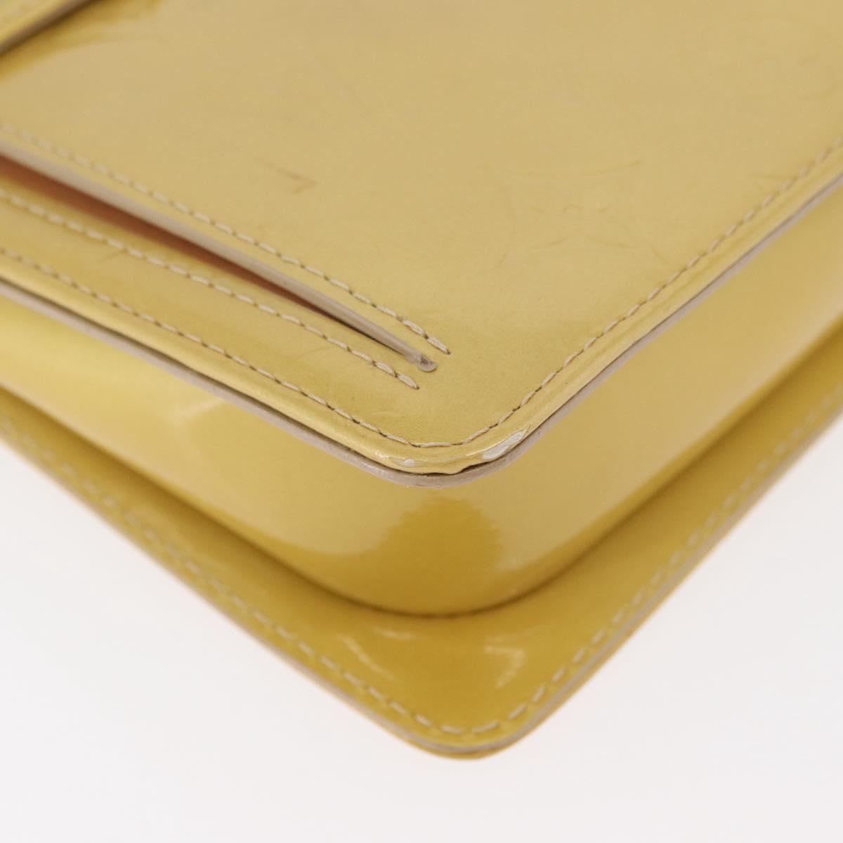 LOUIS VUITTON Monogram Vernis Motto Accessory Pouch Beige M91136 LV Auth 181309