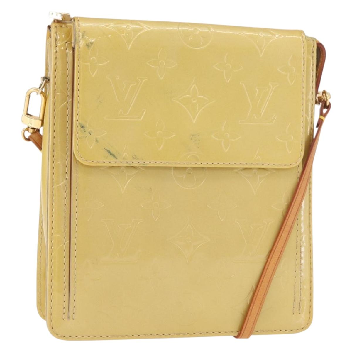 LOUIS VUITTON Monogram Vernis Motto Accessory Pouch Beige M91136 LV Auth 181309