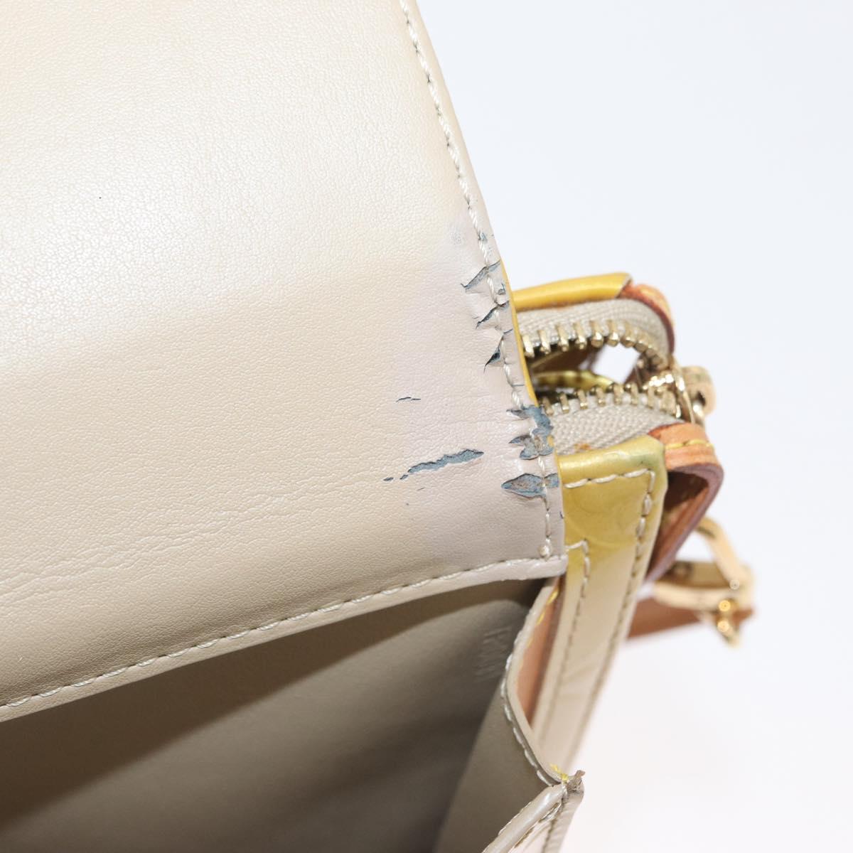 LOUIS VUITTON Monogram Vernis Motto Accessory Pouch Beige M91136 LV Auth 181309