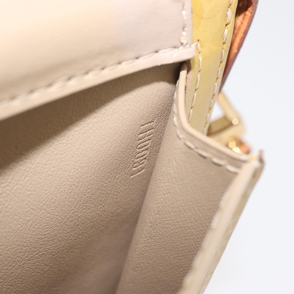 LOUIS VUITTON Monogram Vernis Motto Accessory Pouch Beige M91136 LV Auth 181309