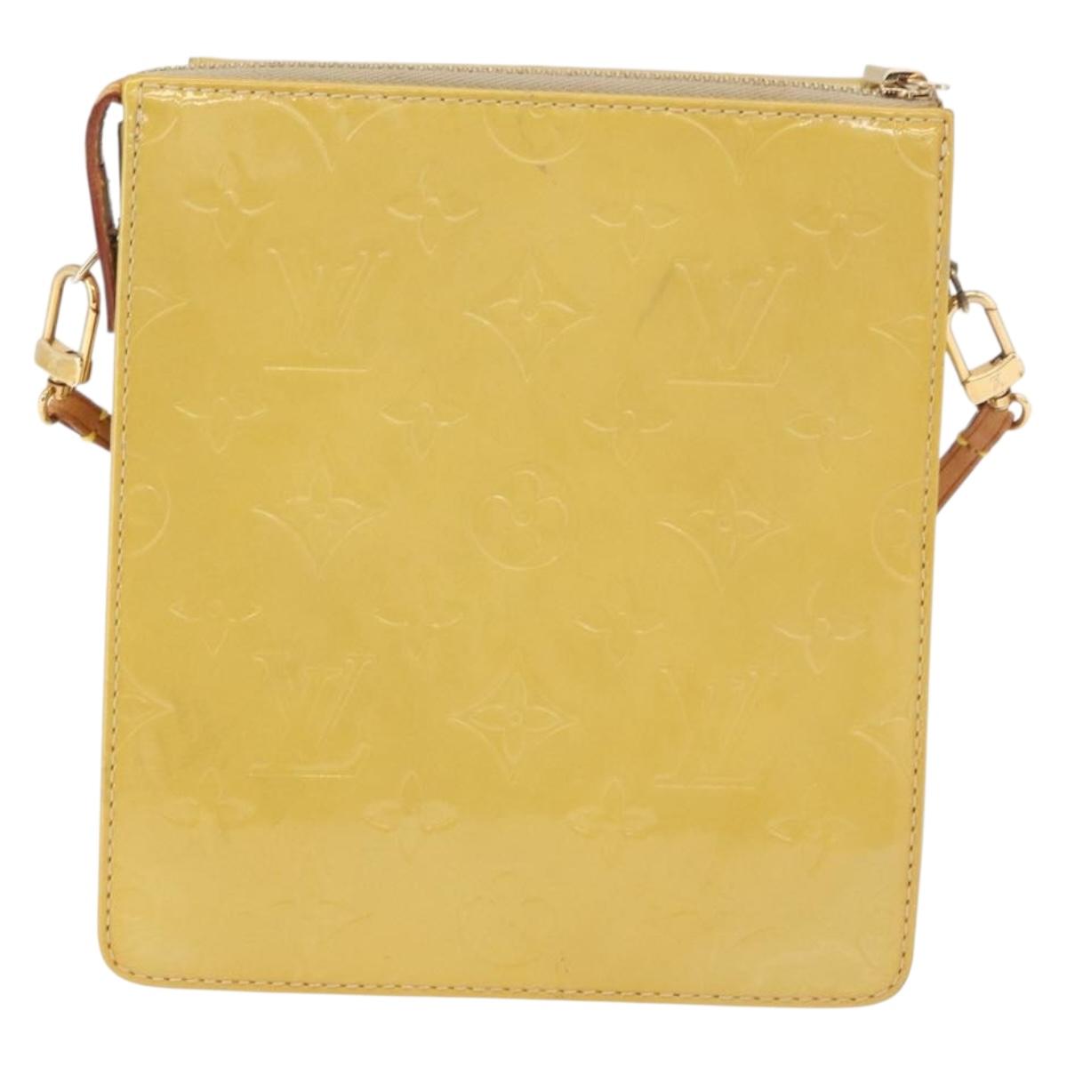LOUIS VUITTON Monogram Vernis Motto Accessory Pouch Beige M91136 LV Auth 181309