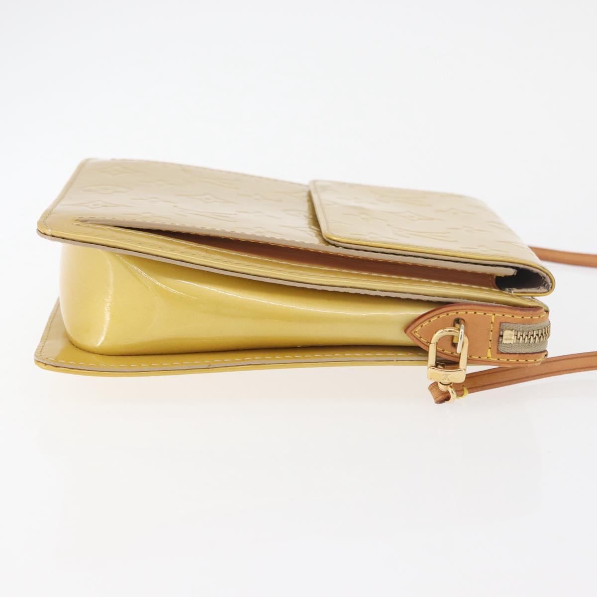 LOUIS VUITTON Monogram Vernis Motto Accessory Pouch Beige M91136 LV Auth 181309
