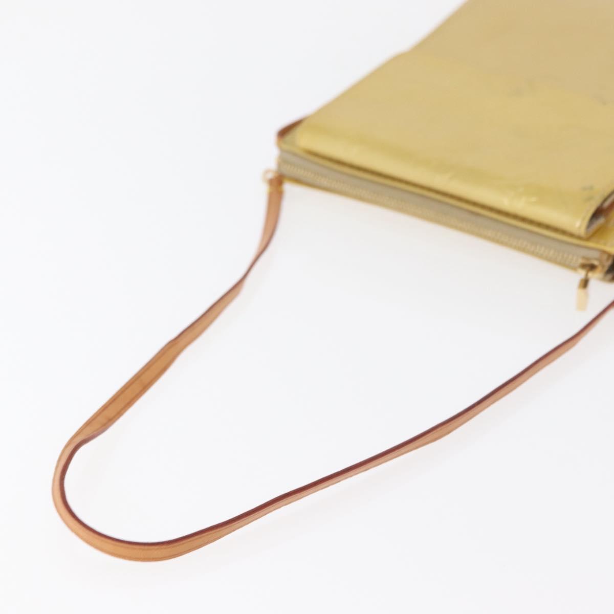 LOUIS VUITTON Monogram Vernis Motto Accessory Pouch Beige M91136 LV Auth 181309