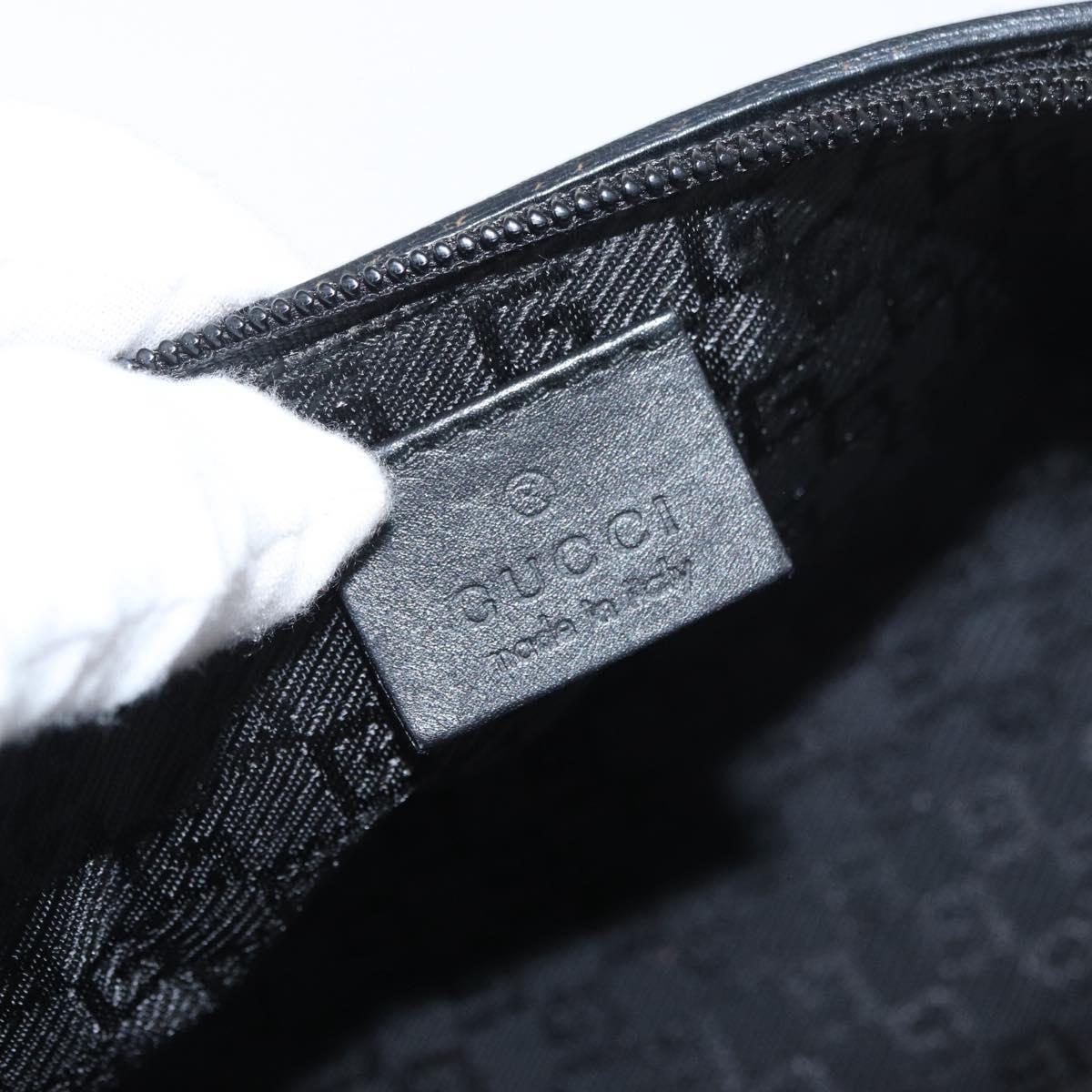 GUCCI Accessory Pouch Nylon Black Gold 0391103 Auth 181313A