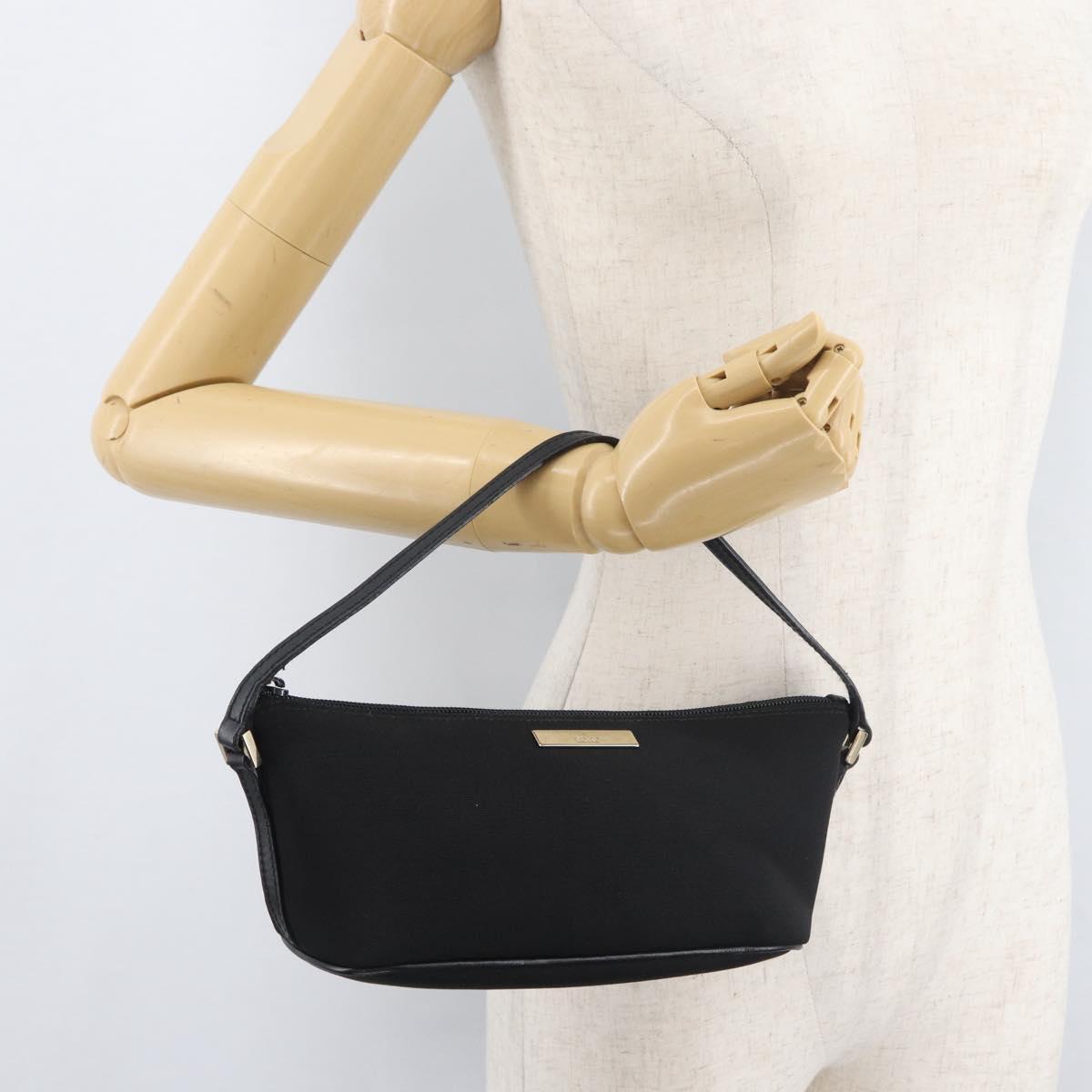GUCCI Accessory Pouch Nylon Black Gold 0391103 Auth 181313A