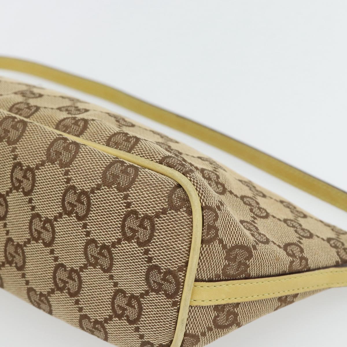GUCCI GG Canvas Accessory Pouch Beige 07198 Auth 181316A